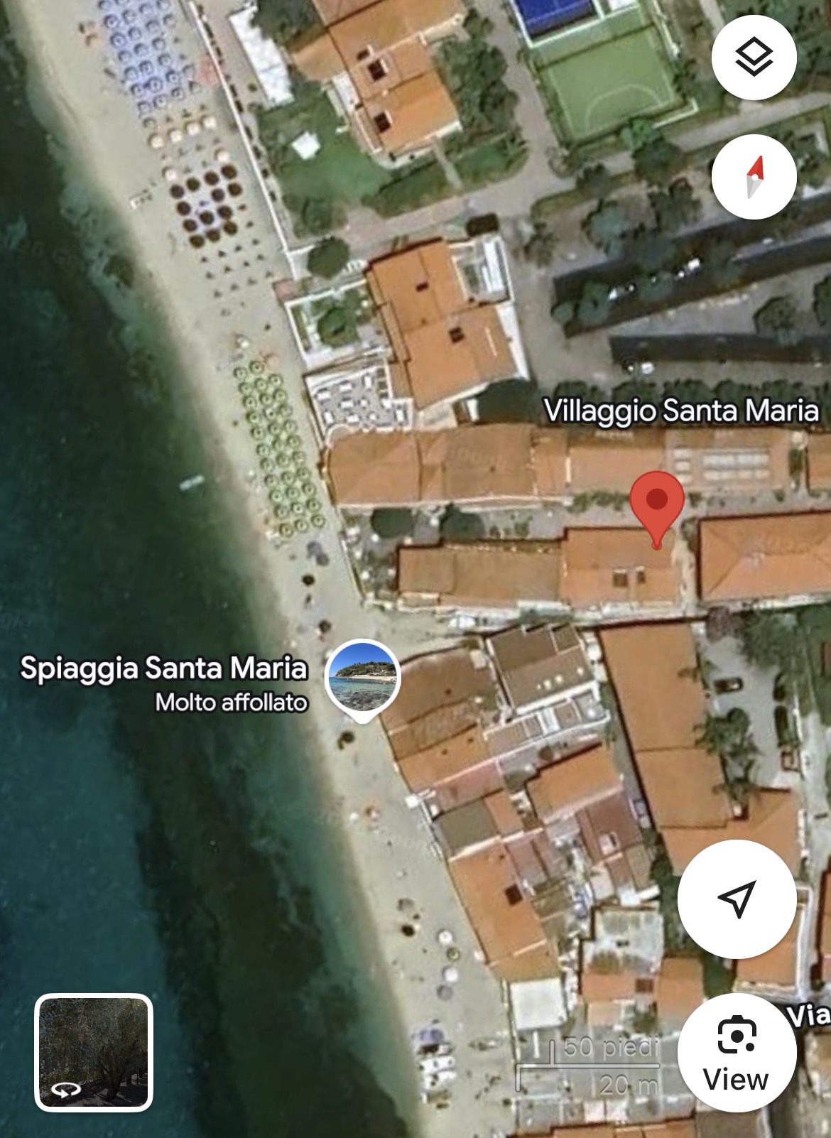 Posizione a pochi metri dal mare